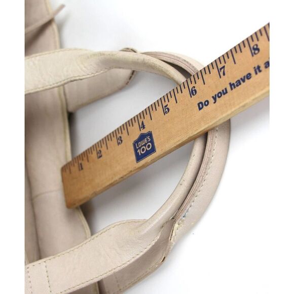 Large HALOGEN BEIGE GENUINE LEATHER HOBO HANDBAG SATCHEL TOTE PURSE - Picture 15 of 15